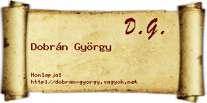 Dobrán György névjegykártya